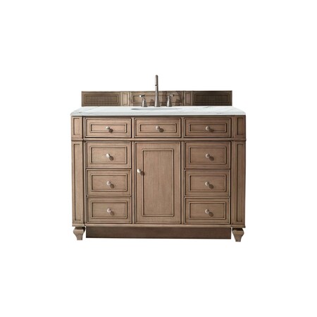 James Martin Vanities Bristol 48in Single Vanity, Whitewashed Walnut w/ 3 CM Ethereal Noctis Quartz Top 157-V48-WW-3ENC